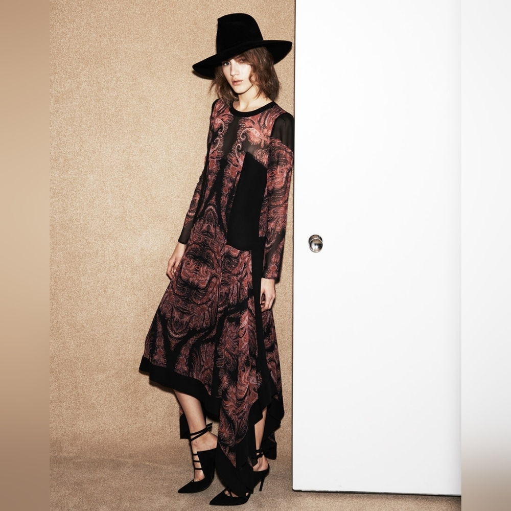 Barbara Bui Black and Red Patterned Dress